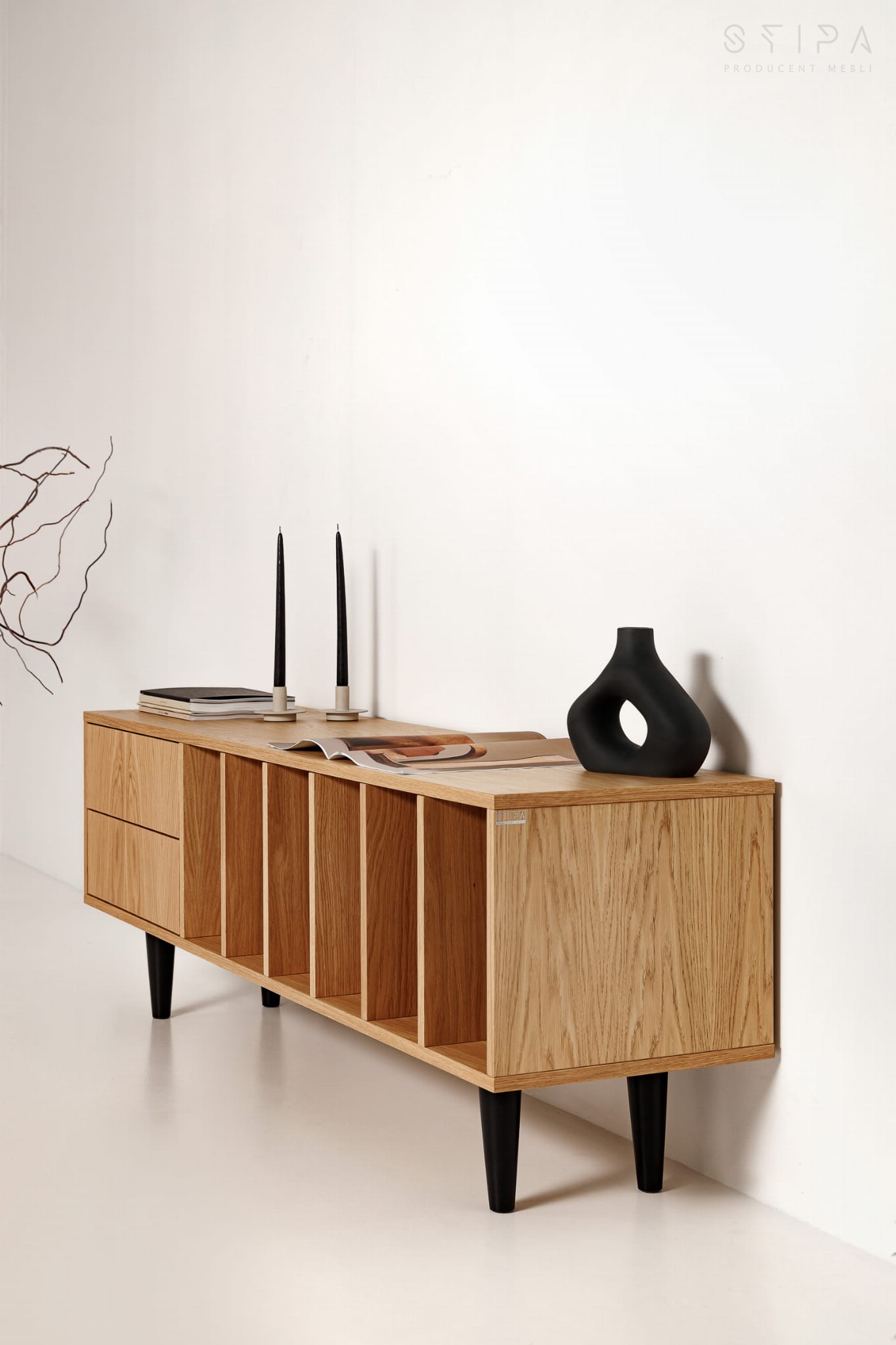 View of Record player stand oak 