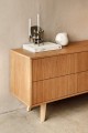 Veneered TV unit in natural oak with 6 drawers