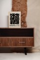 Minimalistic TV cabinet with 2 shelves and 3 drawers