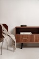 Industrial TV cabinet with 2 shelves and 3 drawers