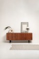 TV Media Console with Shelf and Doors - Ideal Place for Electronics Storage.