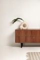 Industrial Loft TV Stand in American Walnut Color - Raw Design for Modern Interiors.