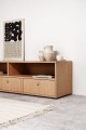Natural oak veneer TV cabinet - stylish and functional storage solution.