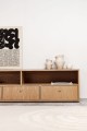 Durable TV cabinet with 2 shelves - perfect for storing electronic devices.