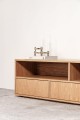 Stylish industrial TV cabinet with soft-closing drawers - unique look and comfort.