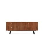 TV sideboard 4 drawers and doors walnut "VERONICA"