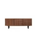 Scandinavian-style TV media console with sliding doors