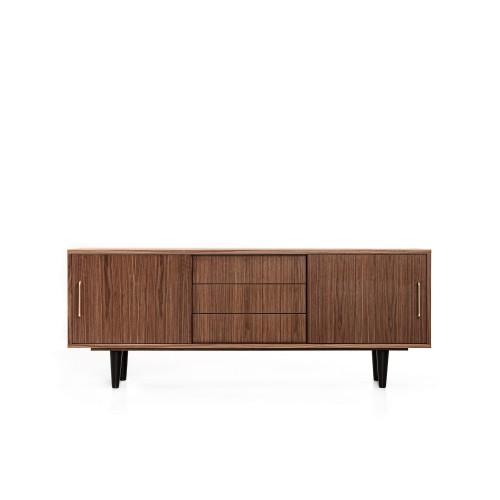 Sideboard TV Unit sliding door 3 drawers walnut "MINT"
