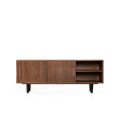 Minimalistic American walnut veneer TV cabinet