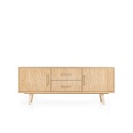 TV sideboard with opening doors with shelves and 2 drawers oak "CROCUS"