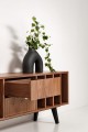 Stylish Vinyl Record Storage Solution - NOLANA Cabinet in Walnut Veneer