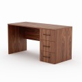 Aster desk with 3 drawers, American walnut veneer