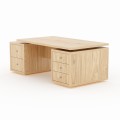 ORCHID – elegant executive desk with drawers – Natural oak veneer