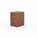 TULIP – under-desk pedestal with 3 drawers, walnut veneer