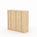 Exklusives PROTEA Highboard mit architektonischen vertikalen Griffen - Eiche Furnier natur