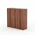 Exklusives PROTEA Highboard mit architektonischen vertikalen Griffen - Nussbaum Furnier