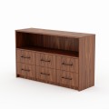 HEATHER Open-Shelf Chest of Drawers in Walnut Veneer