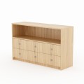 HEATHER Open-Shelf Chest of Drawers in Natural Oak Veneer