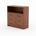 GERBERA Chest of Drawers with Open Shelf – luxury furniture for living room and bedroom – Walnut Veneer