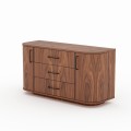 NEMESIA Sideboard – designer sideboard with rounded sides, walnut veneer