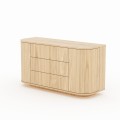 NEMESIA Sideboard – designer sideboard with rounded sides, natural oak veneer