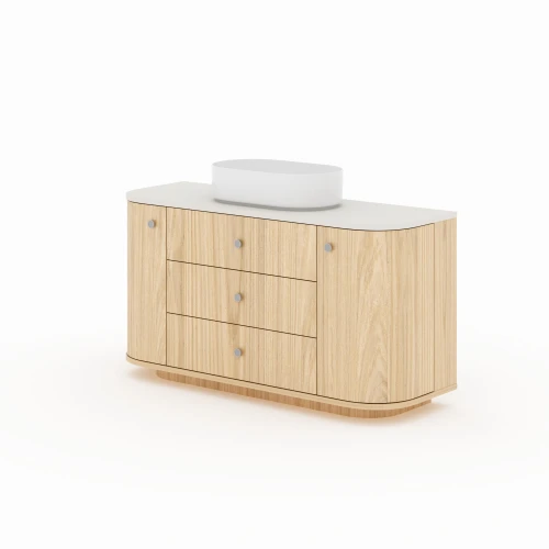 ARNICA - designer bathroom vanity unit with rounded sides
