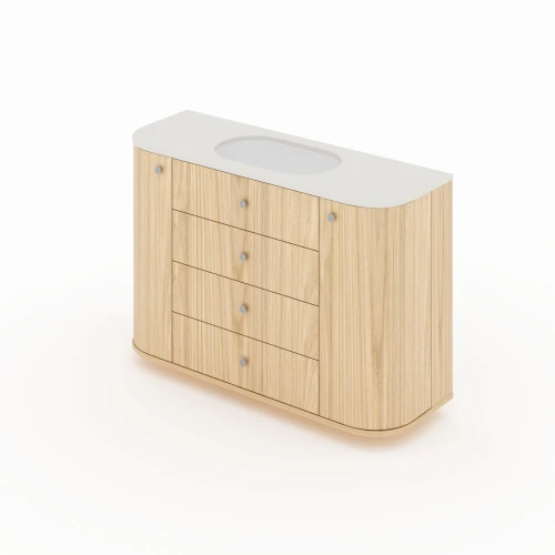 MYRTLE - elegant bathroom vanity unit with a rounded form and undermount sink