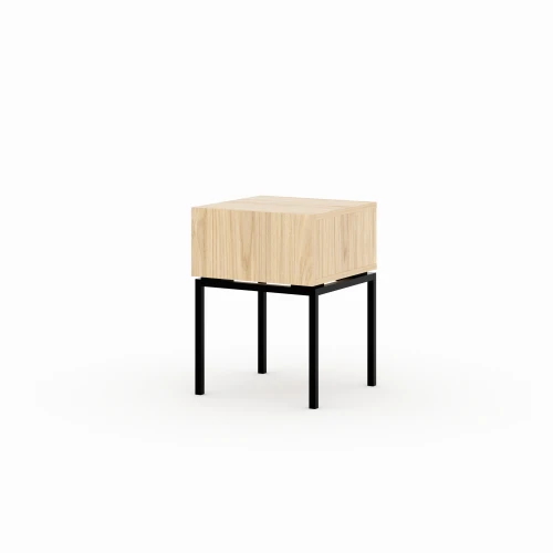 NERINE - designerska szafka nocna z szufladą na stalowych nóżkach